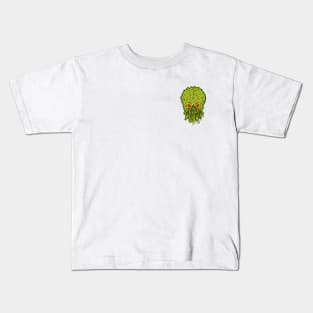 Pixel Monster Cthulhu Head Top Left Kids T-Shirt